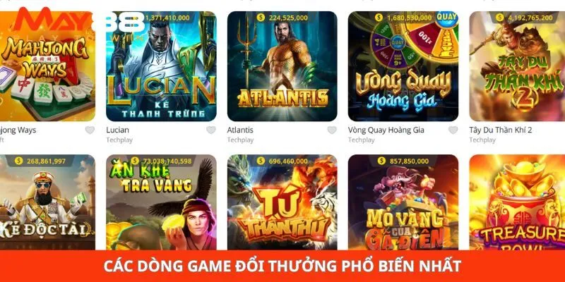 Các dòng game đổi thưởng phổ biến nhất