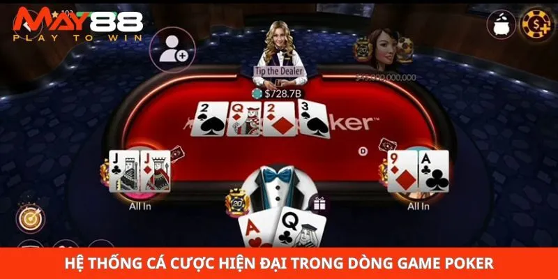 Hệ thống cá cược hiện đại trong dòng game Poker