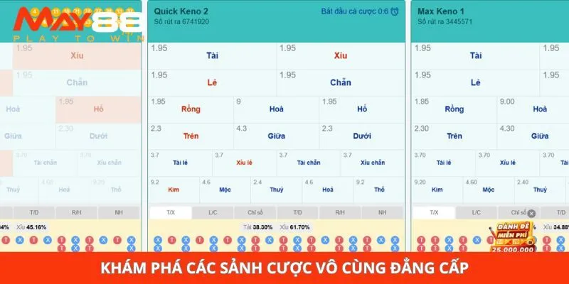 Khám phá các sảnh cược vô cùng đẳng cấp